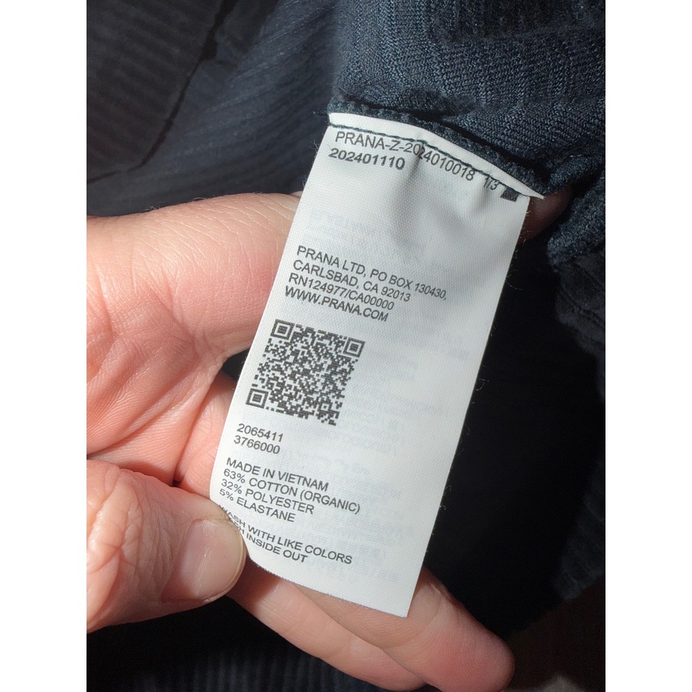 Prana Womens Gray Corduroy Quarter Zip Pullover Cropped Sweatshirt Size M CR4 - Picture 7 of 8